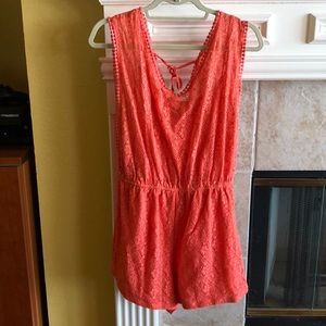 Coral Almost Famous Romper